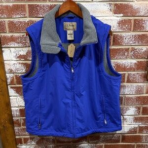 LL Bean Vintage Fleece Lined Outdoor Vest Gray Blue 0WY07 Size XL NWT Granola